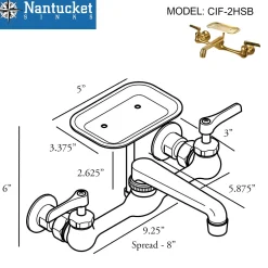 Best Satin Brass Wall Mount Utility Faucet with Soap Dish Wall Mounted Kitchen Faucets