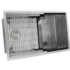 Online 32" Small Radius Undermount Workstation Kitchen Sink Workstation Sinks|Stainless Steel Sinks