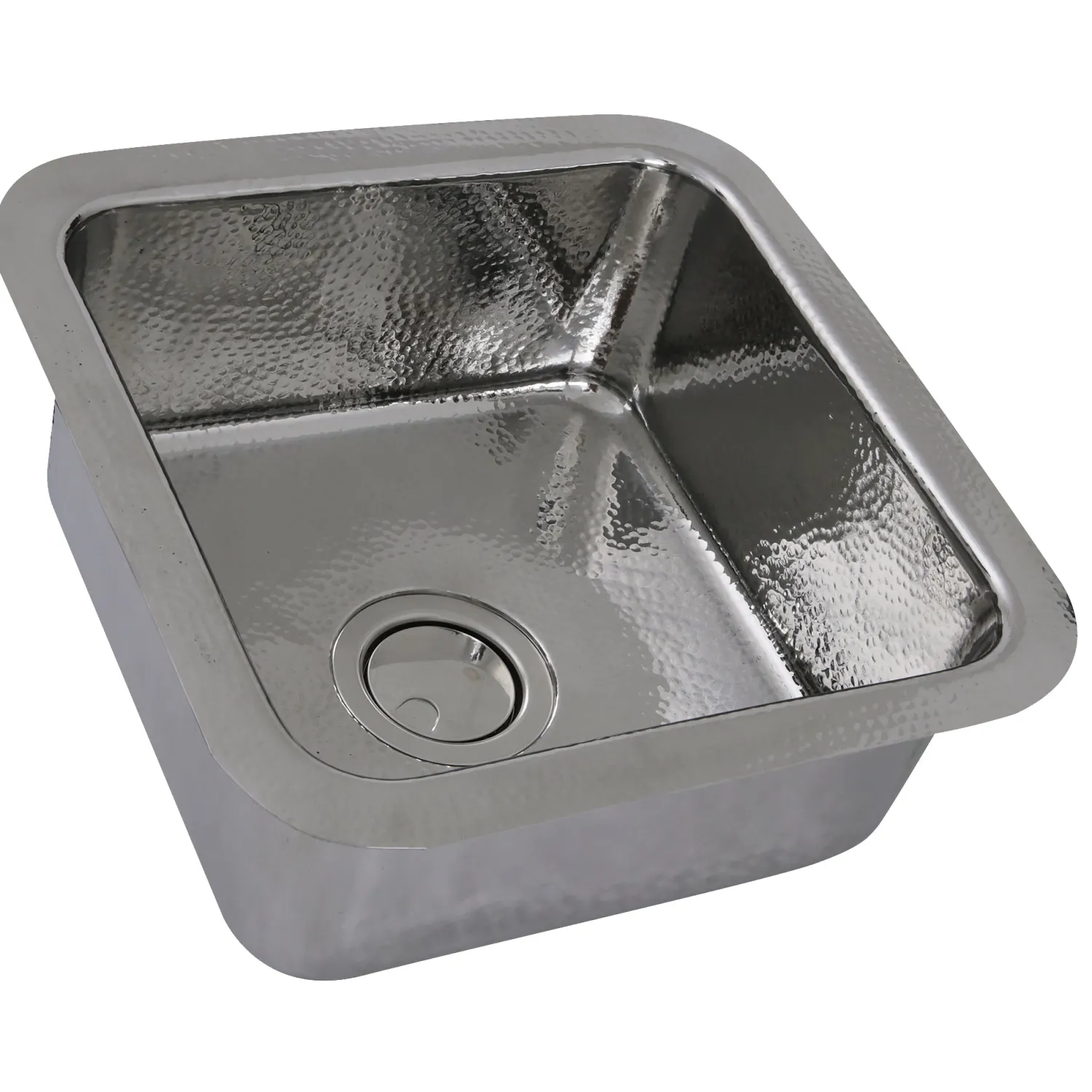 Online SQRS-7 16.5" Square Hammered Stainless Bar Sink Stainless Steel Sinks|Single Bowl Sinks