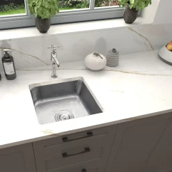 New 16 1/2" Square Hammered Satin Matte Finish Stainless Bar Sink Bar / Prep Sinks