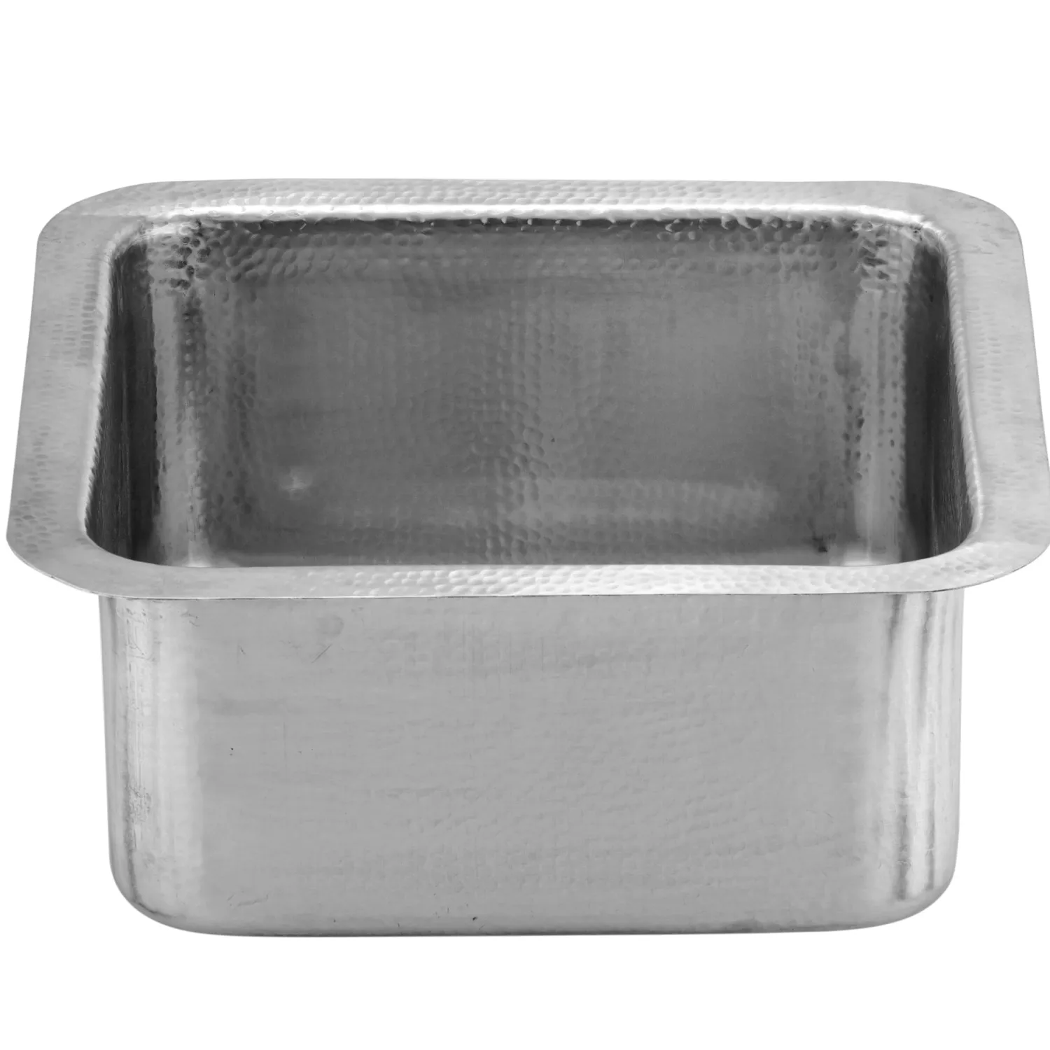 New 16 1/2" Square Hammered Satin Matte Finish Stainless Bar Sink Bar / Prep Sinks