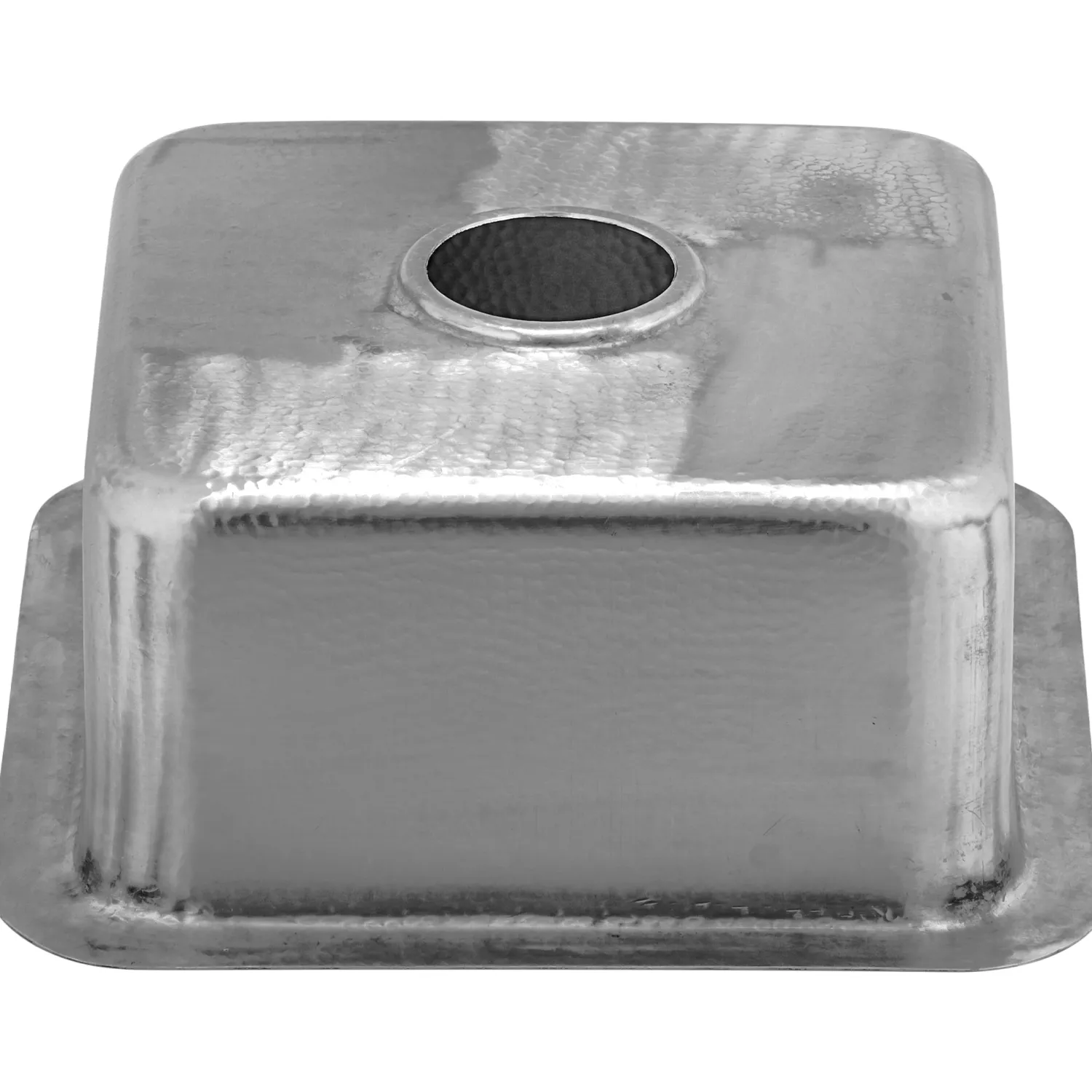 New 16 1/2" Square Hammered Satin Matte Finish Stainless Bar Sink Bar / Prep Sinks