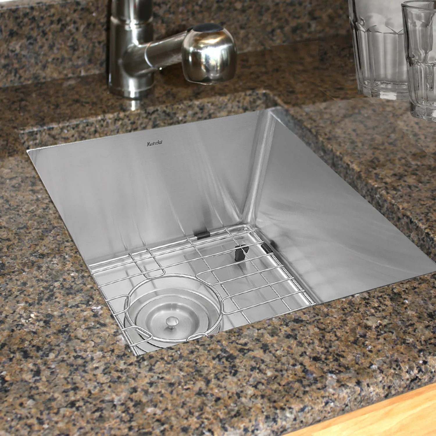 Best SR1815 - 15" Pro Series Rectangle Undermount Small Radius Stainless Steel Bar/Prep Sink Bar / Prep Sinks