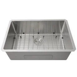 SR3018 - Pro Series Rectangle Single Bowl Undermount Small Radius Corners Stainless Steel Kitchen Sink, 16 Gauge Stainless Steel Sinks|Single Bowl Sinks