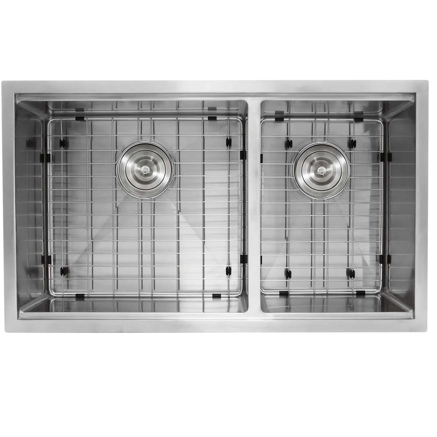Best SR-PS-3219-OS-16 Offset Double Bowl Workstation Small Radius Undermount Stainless Sink with Accessories Stainless Steel Sinks|Undermount Sinks