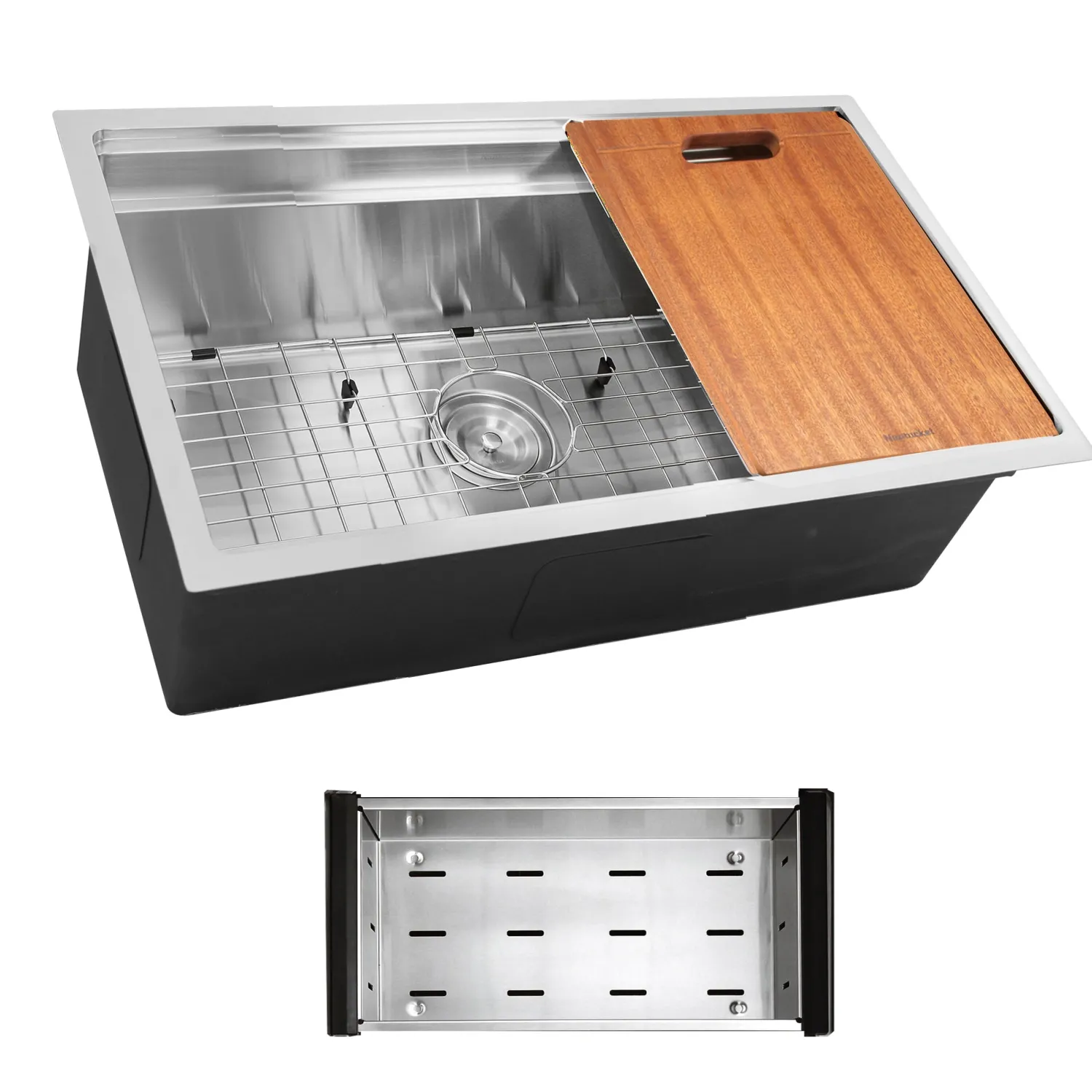 Clearance SR-PS2-2818-16 - 28" Pro Series Workstation Single Bowl Undermount Stainless Steel Kitchen Sink with Included Accessories Workstation Sinks|Stainless Steel Sinks