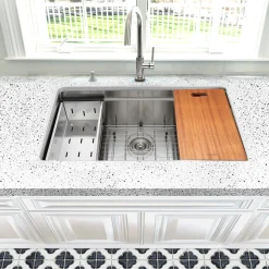 Best SR-PS-3018-16 - 30" Pro Series Workstation Single Bowl Undermount Stainless Steel Kitchen Sink with Included Accessories Workstation Sinks|Stainless Steel Sinks