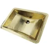 Online TRB-1914-OF - 21-Inch Hand Hammered Brass Rectangle Undermount Bathroom Sink with Overflow Undermount