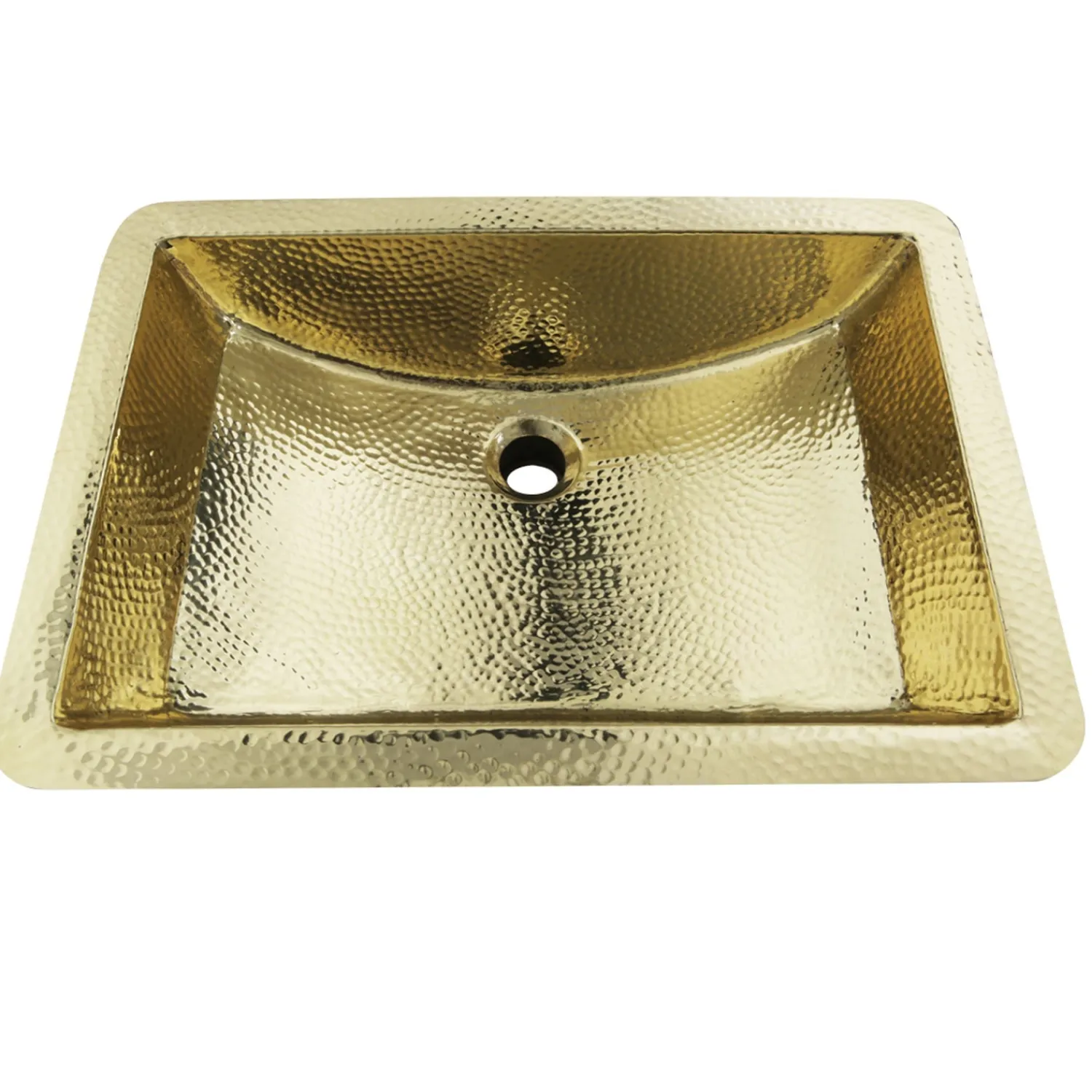 Online TRB-1914-OF - 21-Inch Hand Hammered Brass Rectangle Undermount Bathroom Sink with Overflow Undermount