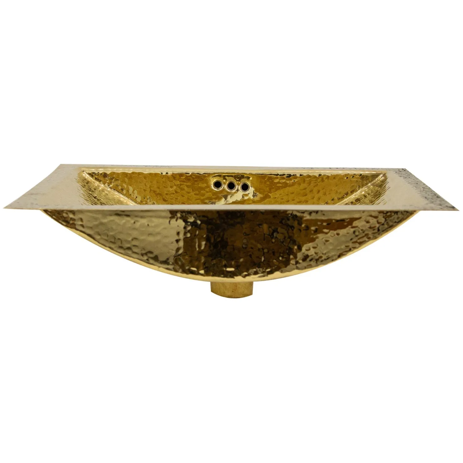 Discount TRB-OF - 19.8-Inch 12.8-Inch Hand Hammered Brass Rectangle Undermount Bathroom Sink with Overflow Undermount