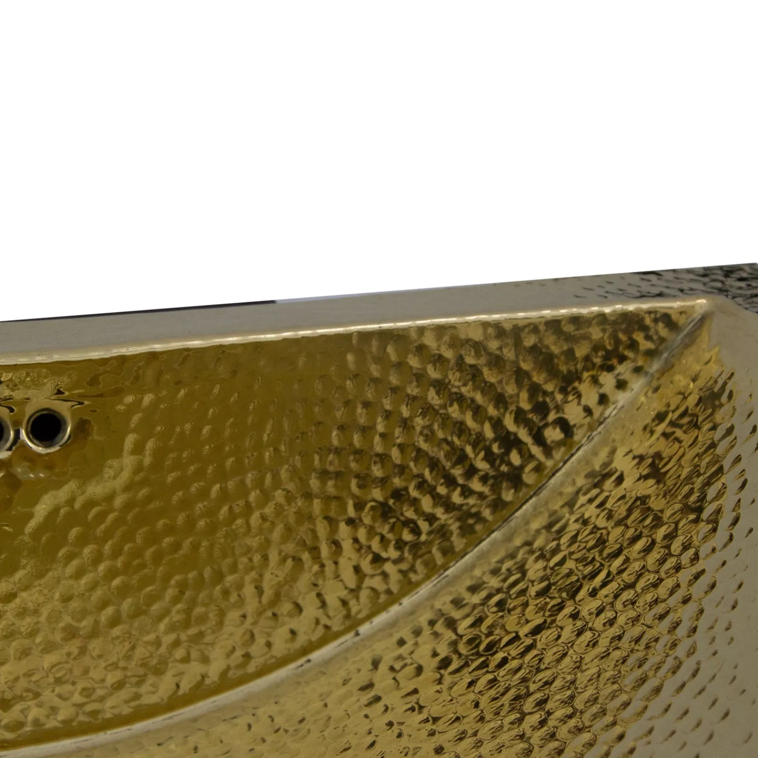 New TRB2416-OF - 23.5-Inch x 15.5-Inch Hand Hammered Brass Rectangle Undermount Bathroom Sink with Overflow Undermount