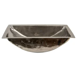 Sale TRS2416 - 23 3/4" Hand Hammered Stainless Steel Bathroom Sink Undermount|Stainless Steel Sinks