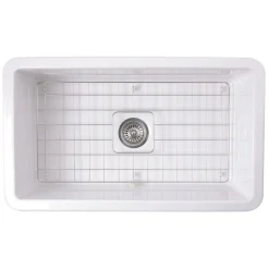 Outlet 32" Undermount Fireclay Kitchen Sink Wellfleet-3218W Single Bowl Sinks|Undermount Sinks