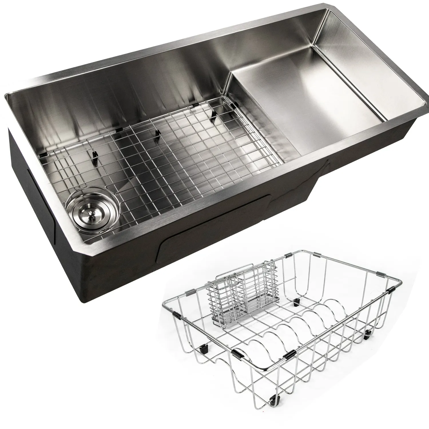 Online 39" Undermount Kitchen Sink with Raised Platform Stainless Steel Sinks|Single Bowl Sinks
