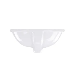 Hot 17 x 14 Glazed Bottom Undermount Oval Ceramic Sink in White Undermount