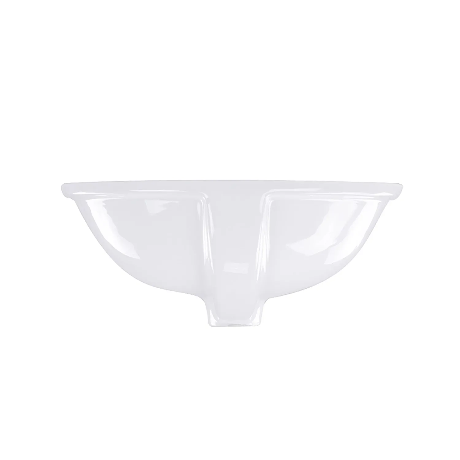 Hot 17 x 14 Glazed Bottom Undermount Oval Ceramic Sink in White Undermount