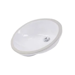 Hot 17 x 14 Glazed Bottom Undermount Oval Ceramic Sink in White Undermount