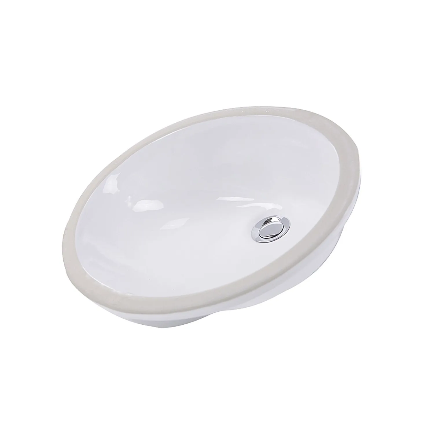 Hot 17 x 14 Glazed Bottom Undermount Oval Ceramic Sink in White Undermount