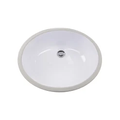 Online 15 x 12 Glazed Bottom Undermount Oval Ceramic Sink in White Undermount