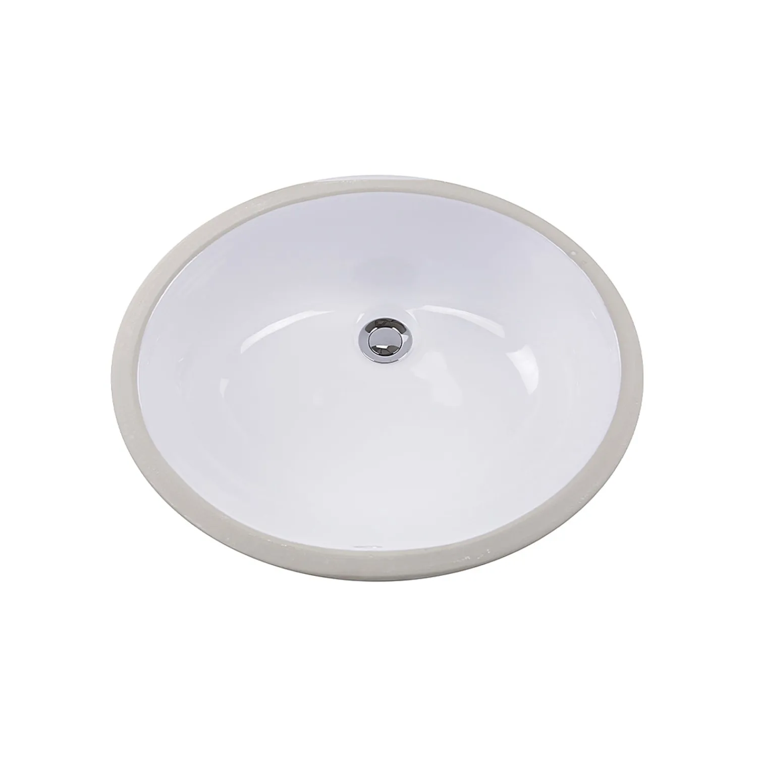 Online 15 x 12 Glazed Bottom Undermount Oval Ceramic Sink in White Undermount