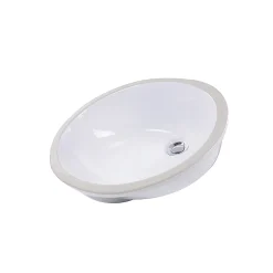 Online 15 x 12 Glazed Bottom Undermount Oval Ceramic Sink in White Undermount