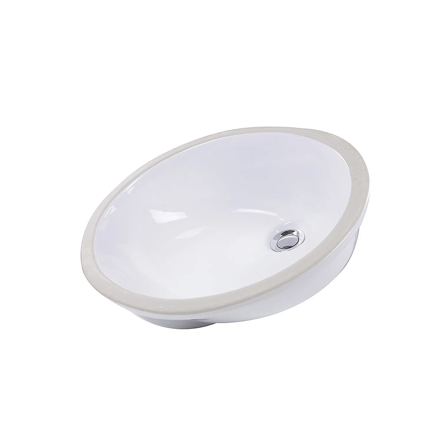 Online 15 x 12 Glazed Bottom Undermount Oval Ceramic Sink in White Undermount