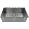 New ZR3322-16 - 33" Large Rectangle Single Bowl Zero Radius Stainless Steel Drop in Kitchen Sink, 16 Gauge - 3 Hole Drop-In / Top Mount Sinks|Stainless Steel Sinks