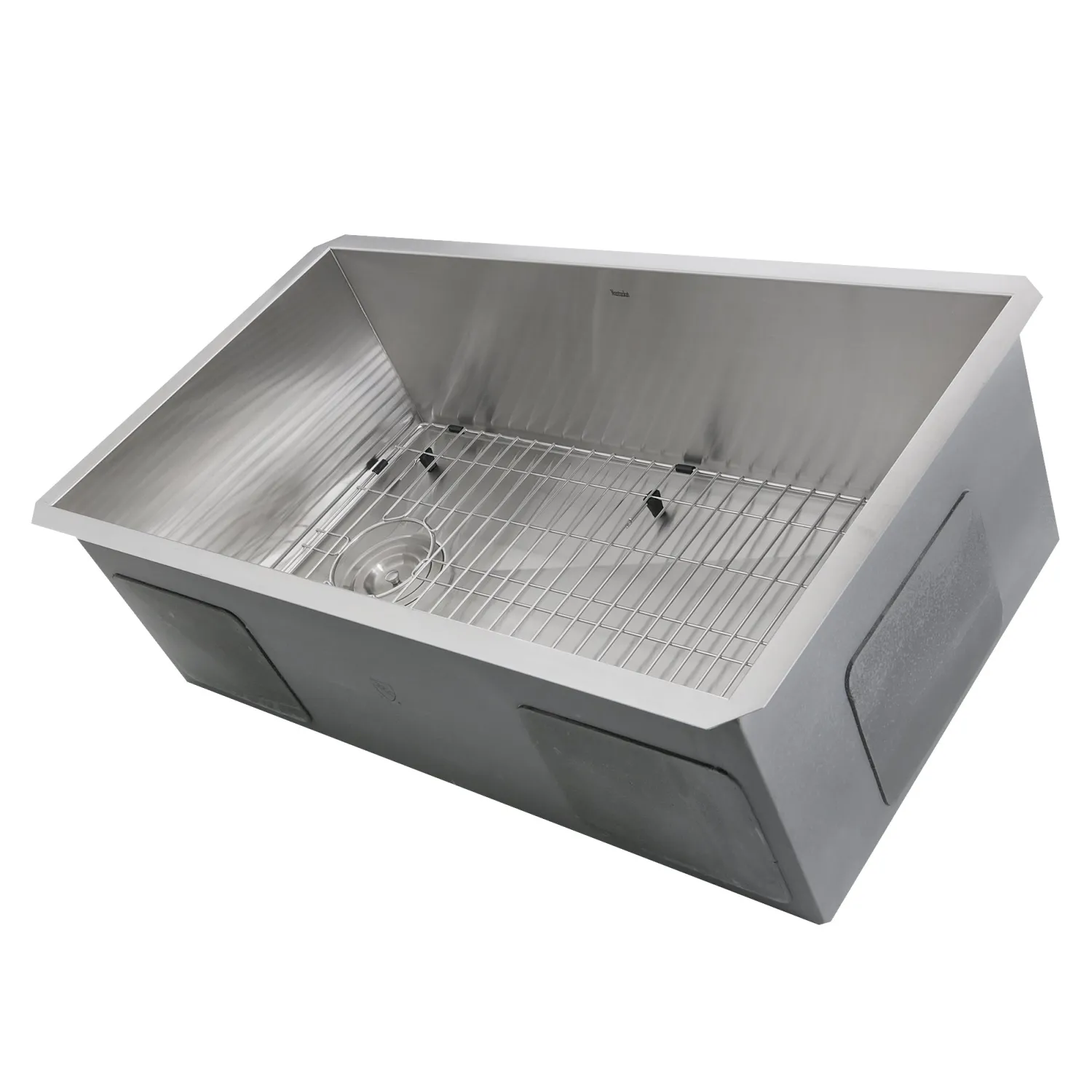 Discount ZR3218-OSD - 32" Pro Series Large Rectangle Single Bowl Undermount Small Radius Stainless Steel Kitchen Sink, Offset Drain Stainless Steel Sinks|Single Bowl Sinks