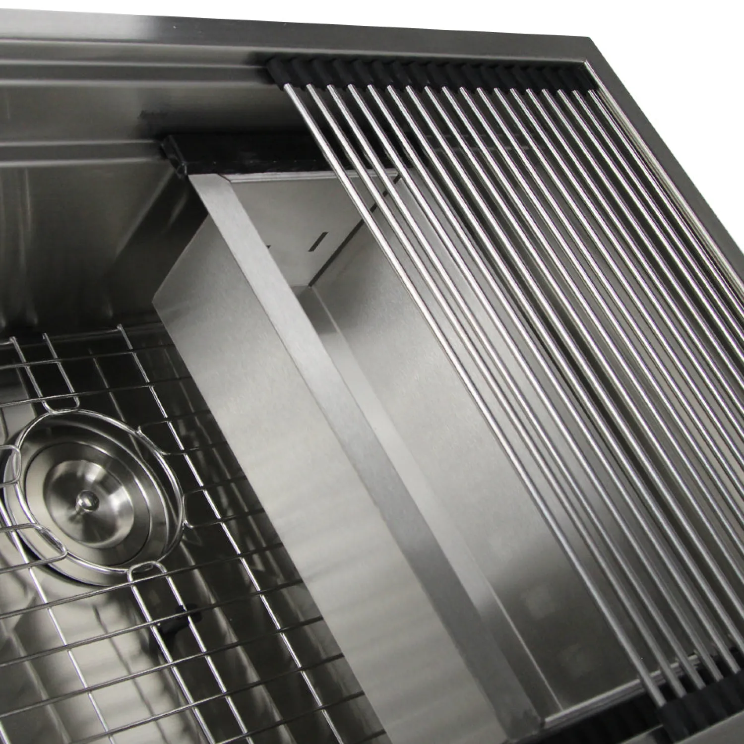 New ZR-PS-3220-16 - 32" Pro Series Workstation Undermount Stainless Steel Kitchen Sink, with Included Rolling Mat, Grid, Colander, and Drain. Workstation Sinks|Stainless Steel Sinks