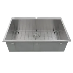 Best ZR3322-S-16 - 33" Large Rectangle Single Bowl Zero Radius Stainless Steel Drop in Kitchen Sink, 16 Gauge -1 Hole Drop-In / Top Mount Sinks|Stainless Steel Sinks