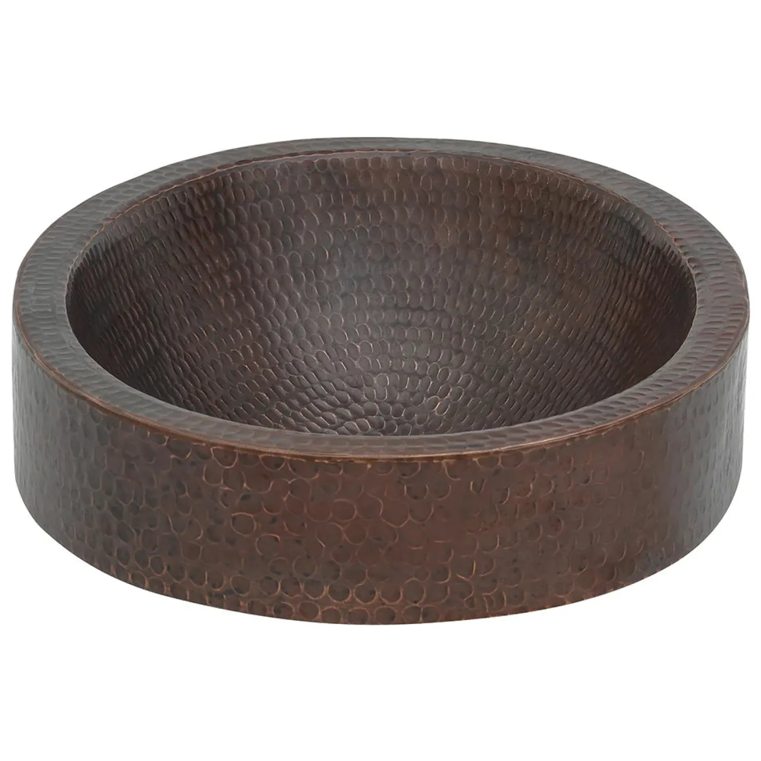 Outlet 17" Oval Dark Hammered Copper Recessed Bathroom Sink Semi-Recessed Sinks