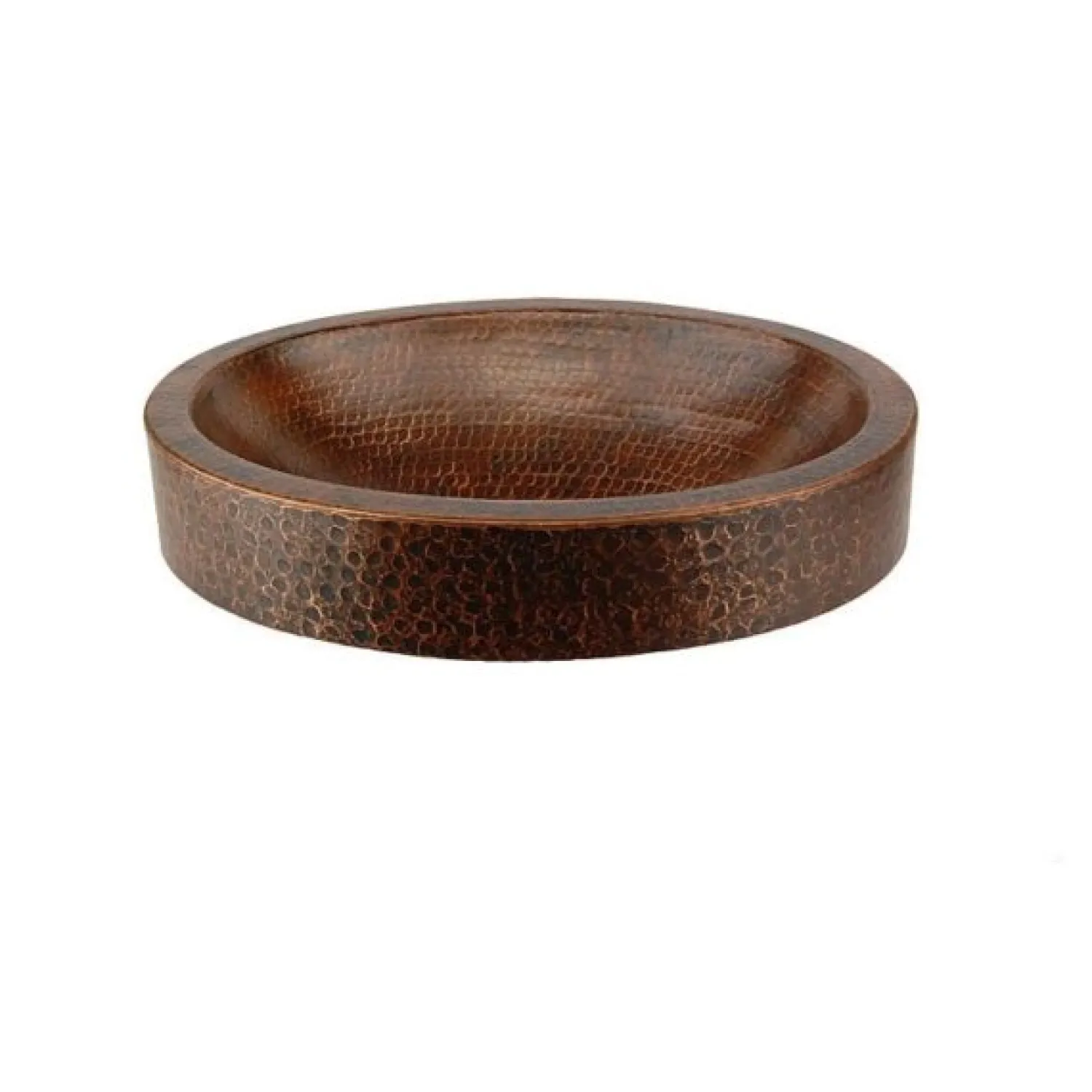 Outlet 17" Oval Dark Hammered Copper Recessed Bathroom Sink Semi-Recessed Sinks