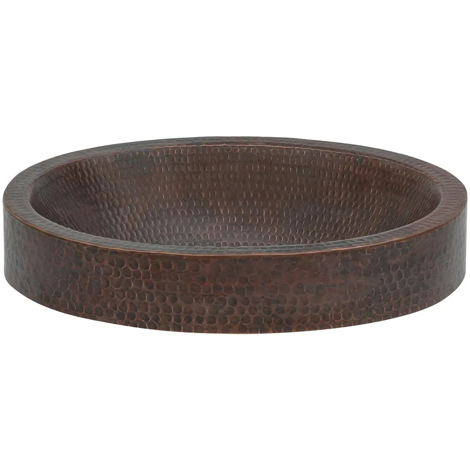 Outlet 17" Oval Dark Hammered Copper Recessed Bathroom Sink Semi-Recessed Sinks