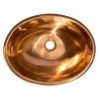 New Oval 17 1/2" x 14" Top Mount Stainless Steel Bathroom Sink with Drain in Rose Gold Stainless Steel Sinks|Drop-In / Top Mount Sinks