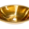 Sale Oval 17 1/2" x 14" Top Mount Stainless Steel Bathroom Sink with Drain in Gold Stainless Steel Sinks|Drop-In / Top Mount Sinks