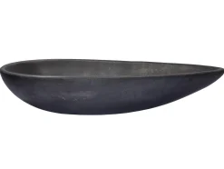 Pod Shaped Vessel Sink in Honed Lava Stone Above Counter / Vessel Sinks