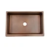 Outlet 33" Antique Hammered Copper Kitchen Apron Single Basin Sink Single Bowl Sinks|Apron Front / Farmhouse Sinks