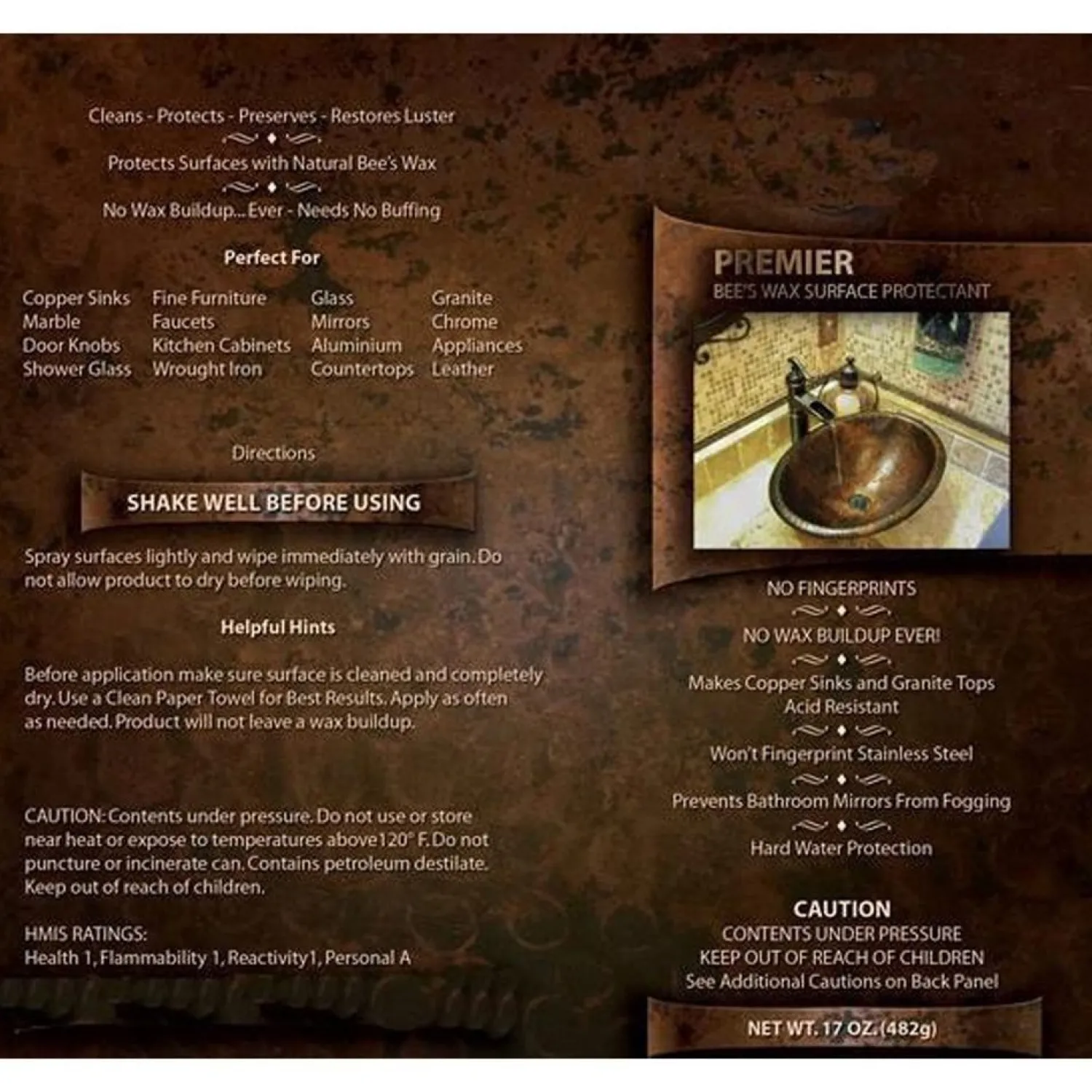 New Copper Sink Wax Protectant Maintenance & Installation