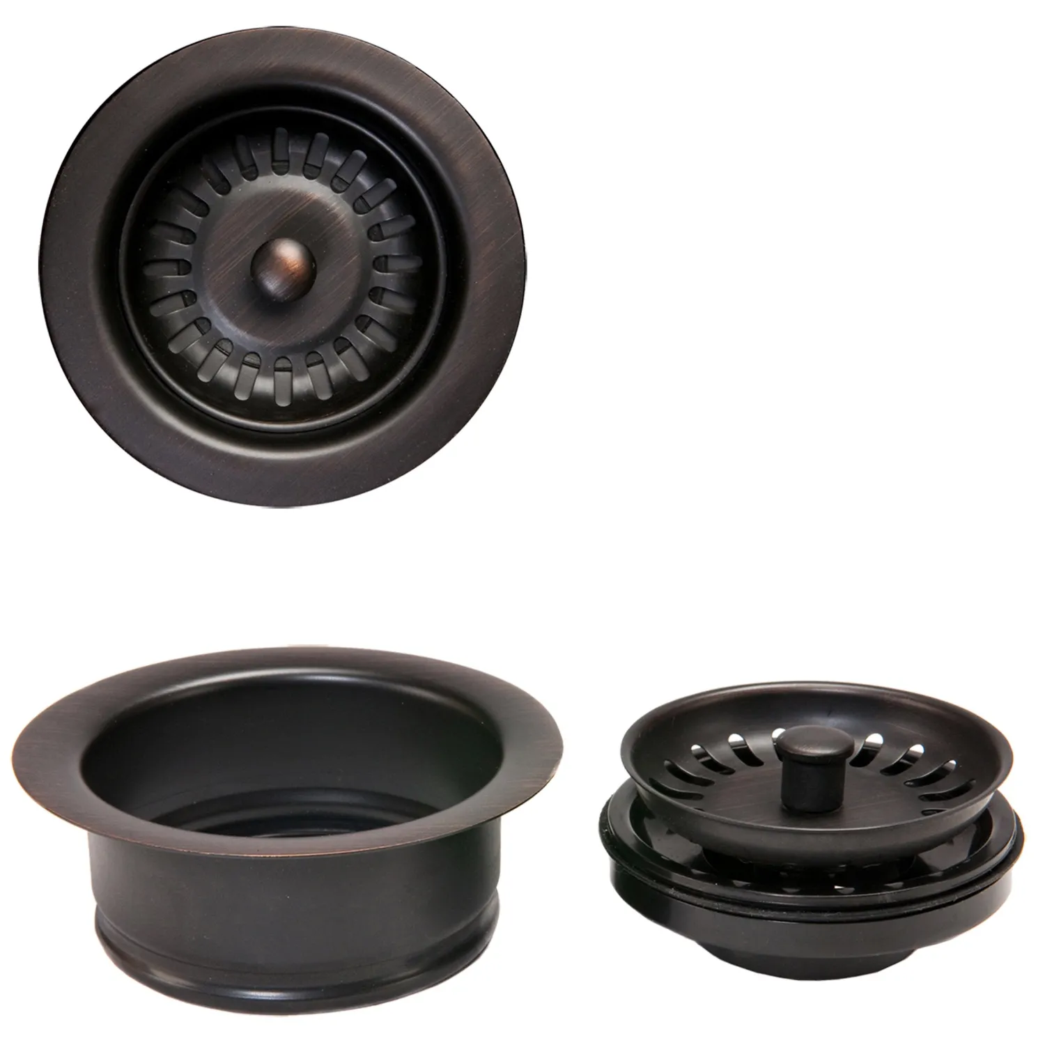 Clearance Drain Combination Package for Double Bowl Kitchen Sinks - Oil Rubbed Bronze Sink Drains, Disposer Flanges & Air Gaps|Garbage Disposals & Parts
