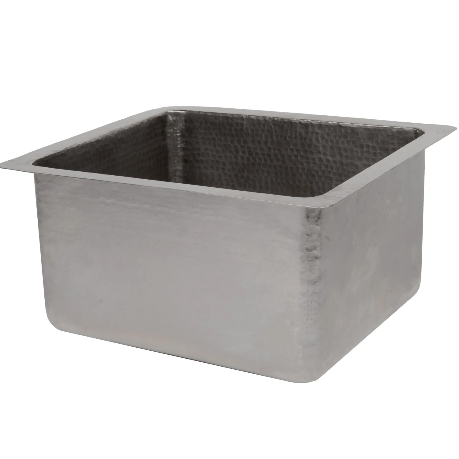 Sale 16" Gourmet Rectangular Hammered Copper Bar/Prep Sink in Nickel Bar / Prep Sinks