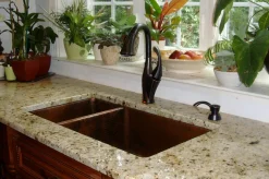 33" Hammered Copper Kitchen 25/75 Double Basin Sink Double Bowl Sinks|Undermount Sinks