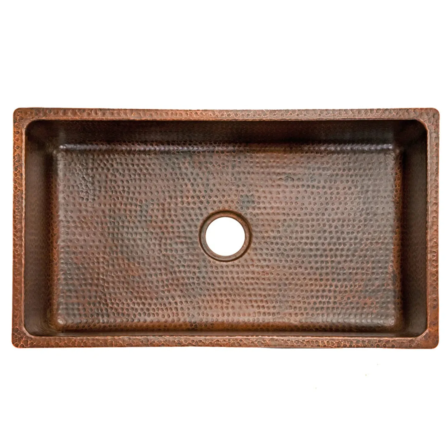 Online 33" Hammered Copper Kitchen Single Basin Sink Single Bowl Sinks|Undermount Sinks