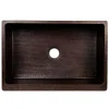 Discount 33" Hammered Copper Kitchen Apron Single Basin Sink with Rings Single Bowl Sinks|Apron Front / Farmhouse Sinks