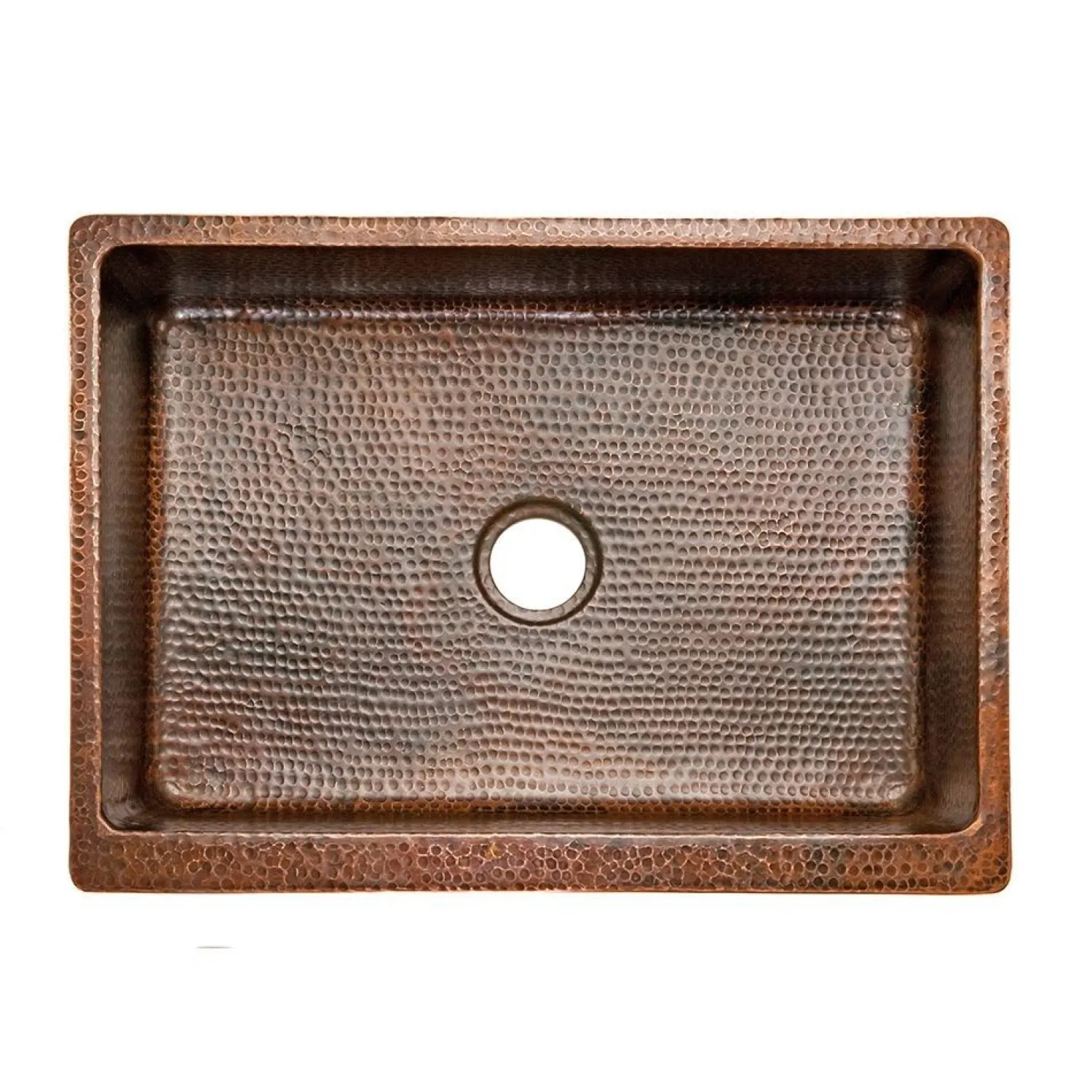 Online 30" Hammered Copper Kitchen Apron Single Basin Sink Single Bowl Sinks|Apron Front / Farmhouse Sinks