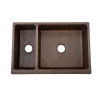 Clearance 33" Hammered Copper Kitchen Apron Double Basin Sink Double Bowl Sinks|Apron Front / Farmhouse Sinks