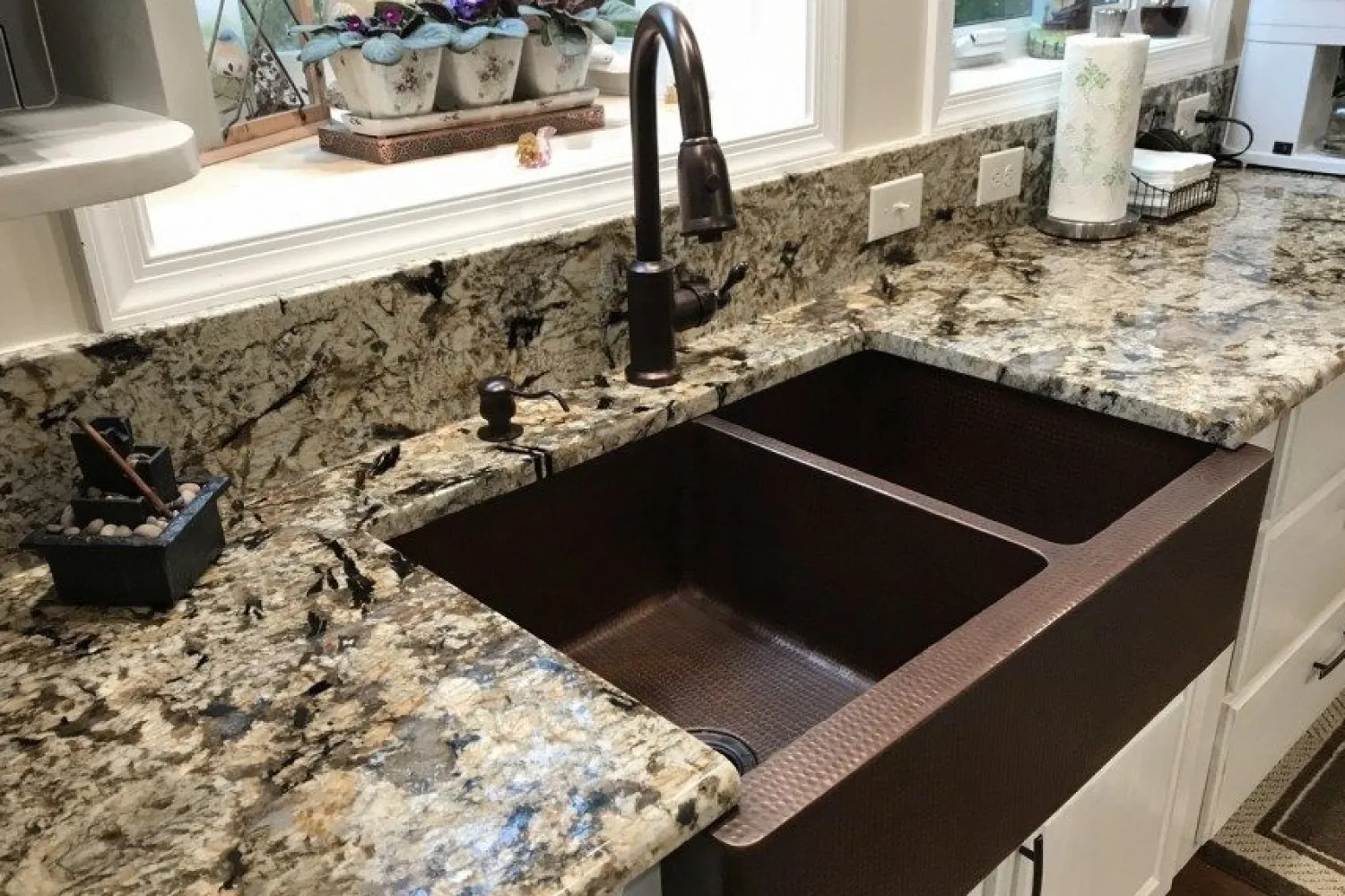 Clearance 33" Hammered Copper Kitchen Apron 60/40 Double Basin Sink Double Bowl Sinks|Apron Front / Farmhouse Sinks