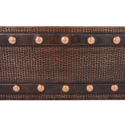 New 30" Hammered Copper Kitchen Apron Single Basin Sink with Barrel Strap Design Single Bowl Sinks|Apron Front / Farmhouse Sinks
