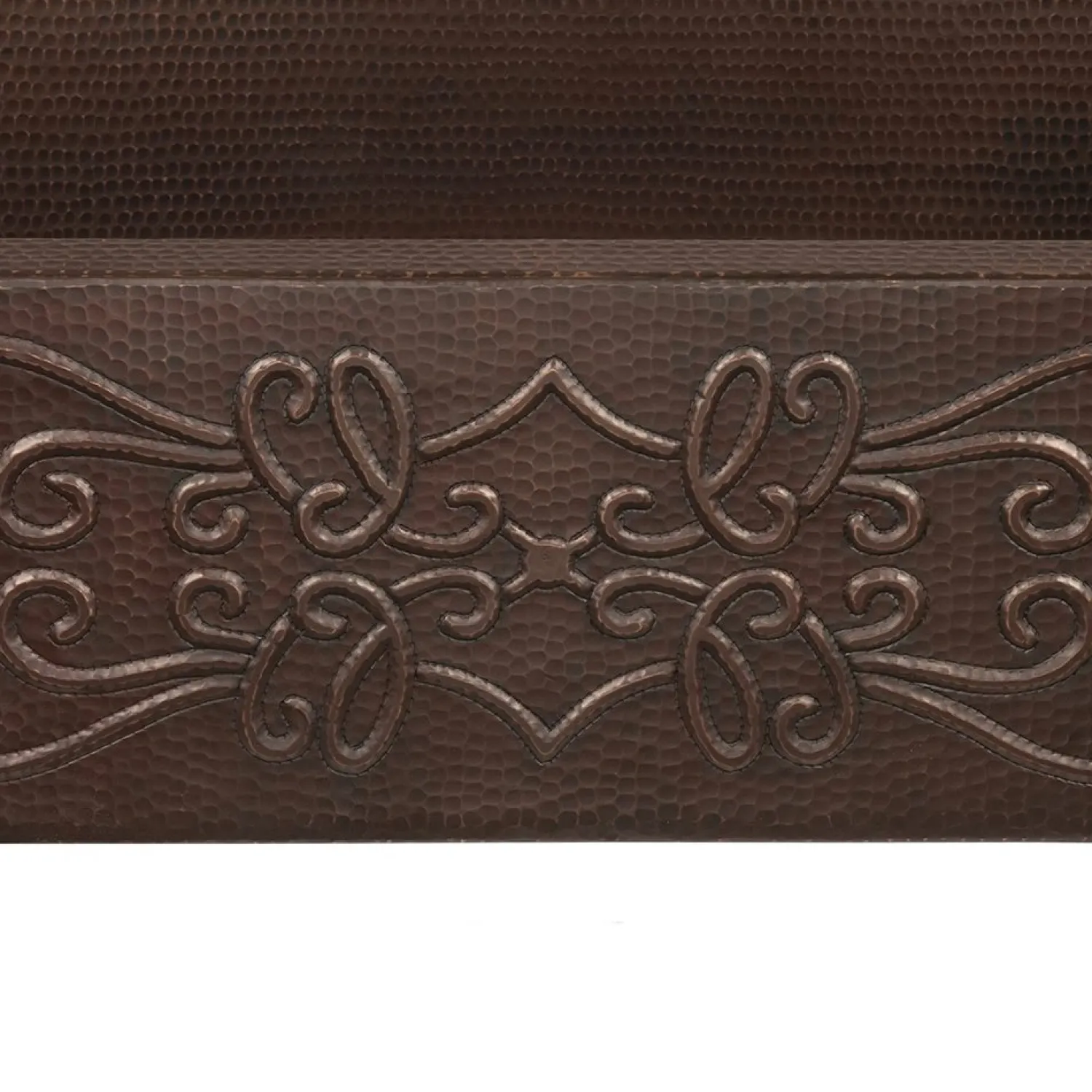 30" Hammered Copper Kitchen Apron Single Basin Sink with Scroll Design Single Bowl Sinks|Apron Front / Farmhouse Sinks