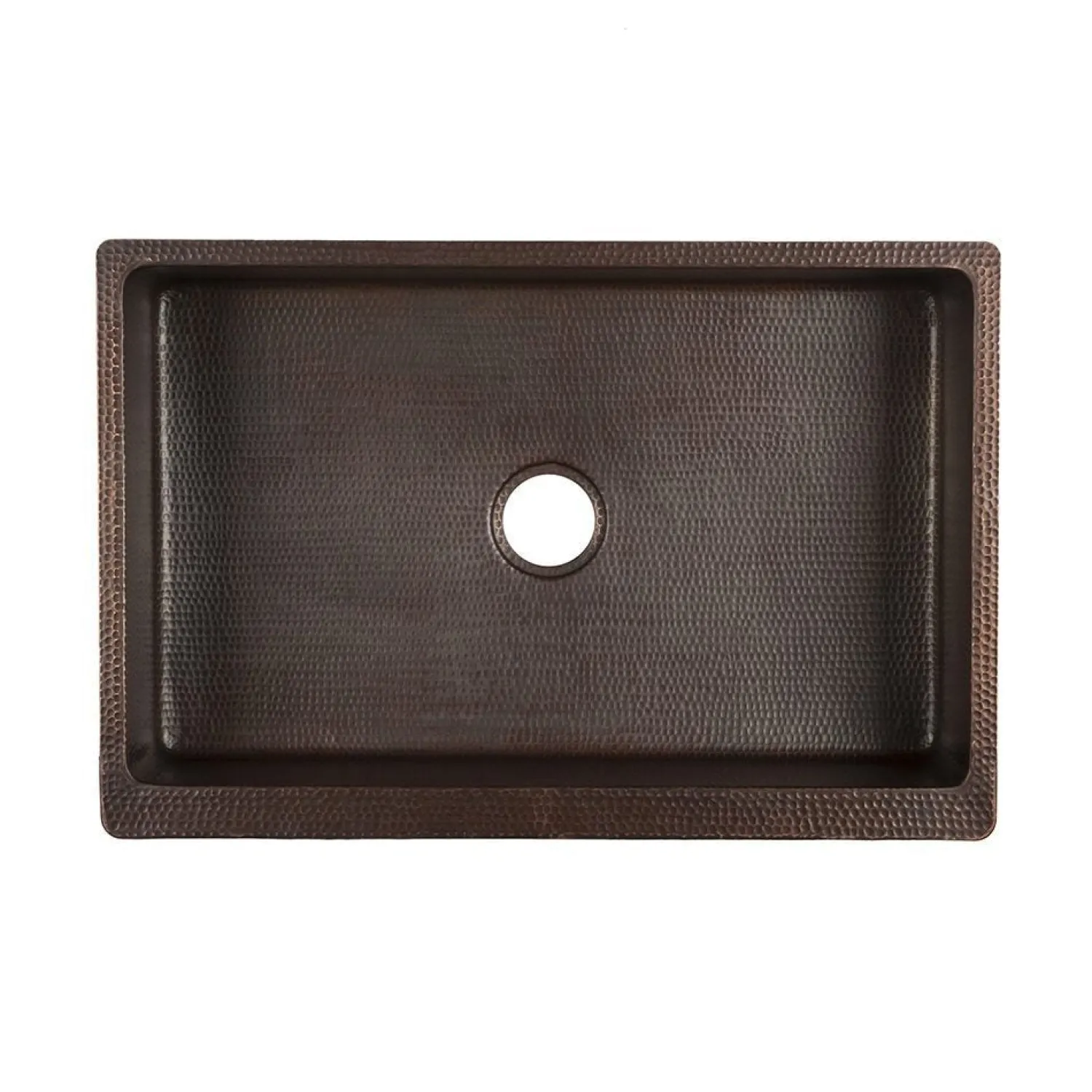 30" Hammered Copper Kitchen Apron Single Basin Sink with Scroll Design Single Bowl Sinks|Apron Front / Farmhouse Sinks