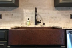 Online 33" Hammered Copper Kitchen Apron Single Basin Sink Single Bowl Sinks|Apron Front / Farmhouse Sinks